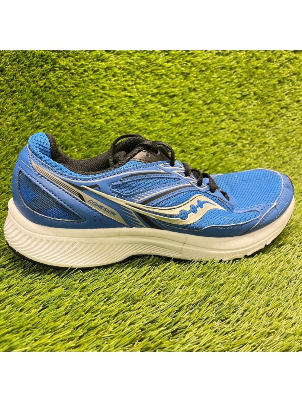 Saucony Cohesion 14 Mens Size 10 Blue Gray White Athletic Running Shoes Sneakers